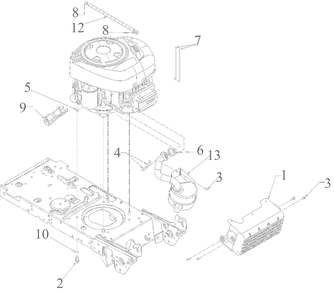 Engine Accessories Diagram and Parts List for 13AC77SY000 2022 Yard Machines Lawn Tractor